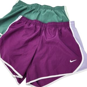 Nike Girls' Dri-FIT Tempo Running Shorts Large (10-12) Purple/Green Bundle Set 2